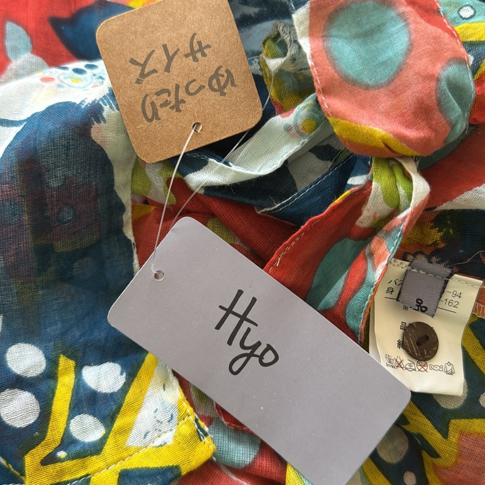 Hyo Vibrant Colored 3/4 Sleeve Button Down Collared Shirt (maybe XL see photo) - Picture 8 of 10